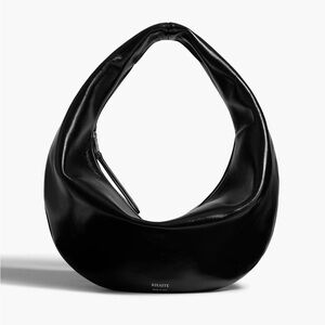 Khaite Olivia Hobo Medium in Black Crackle Patent Leather NWOT